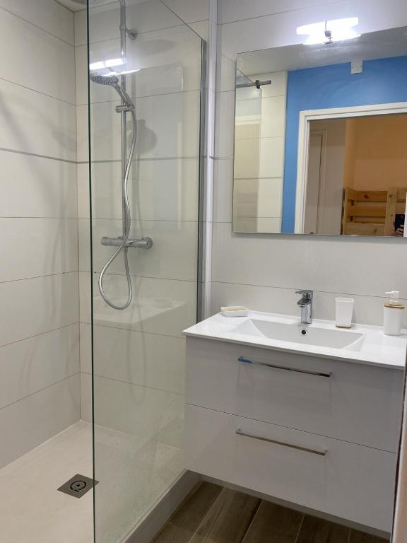 Koupelna v ubytování Appartement Elida vue mer