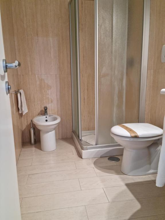 A bathroom at Hotel Virgilio