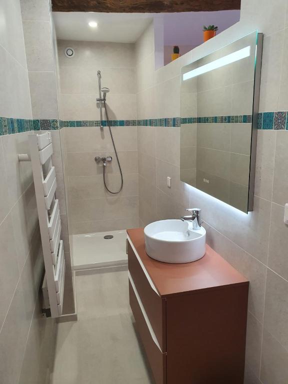 Koupelna v ubytování H2o Chambres d'Hôtes