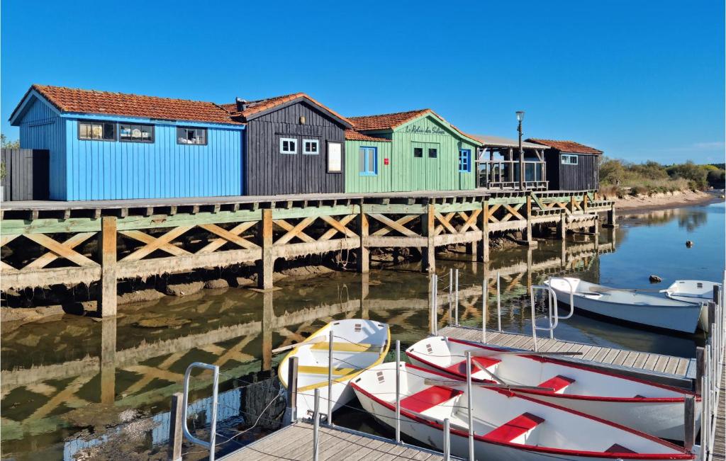 a group of boats are docked at a dock at Stunning Home In Saint-palais-sur-mer With Wifi And 6 Bedrooms in Saint-Palais-sur-Mer