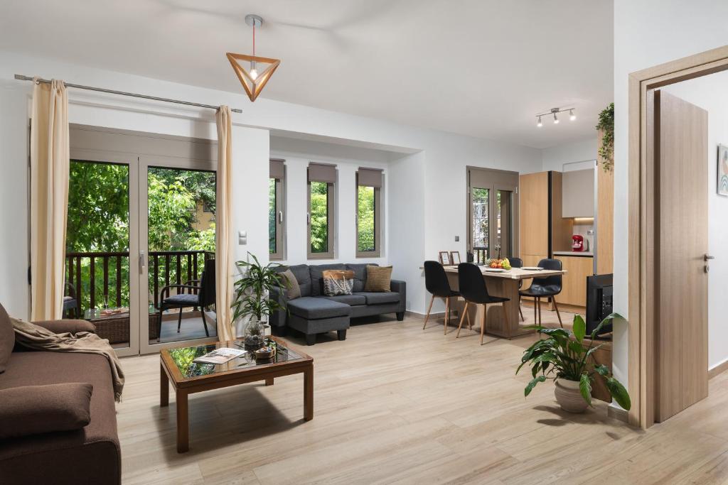 A seating area at ModernPastel Apartment - Private Parking,Near the Old Port