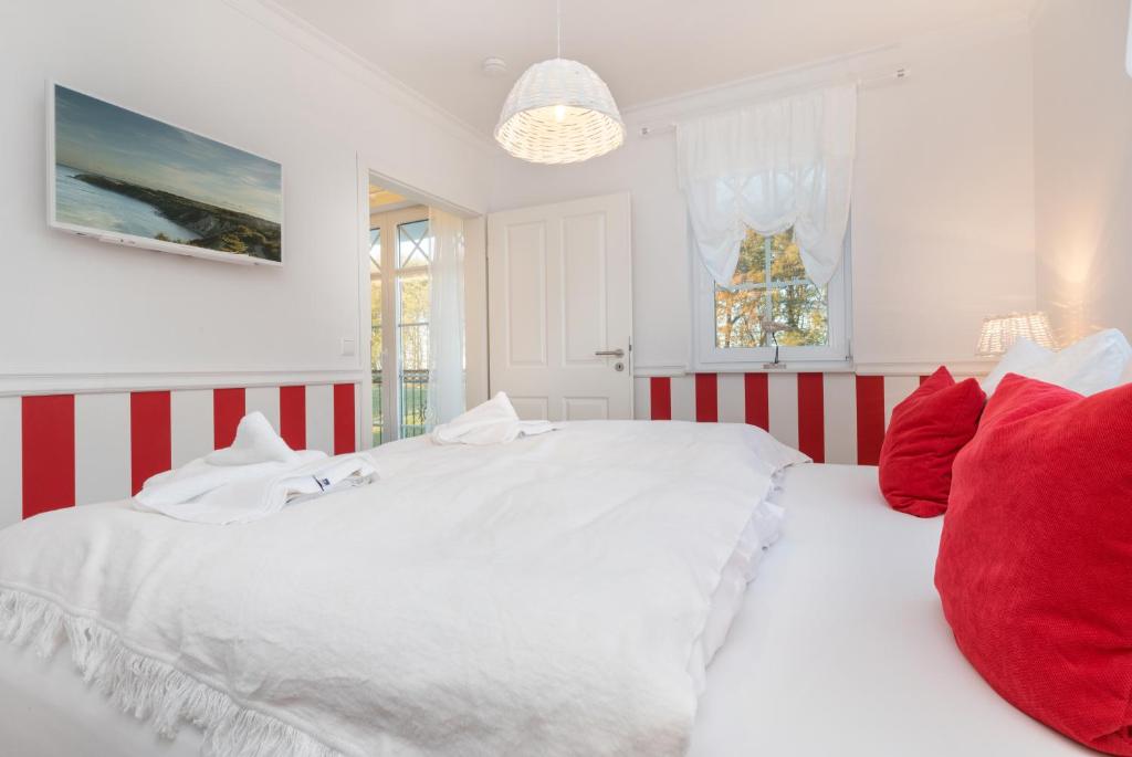 Postel nebo postele na pokoji v ubytování Villa Strandblick Zingst