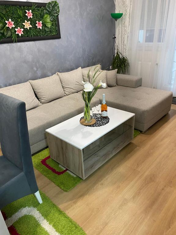 A seating area at Apartman Popović