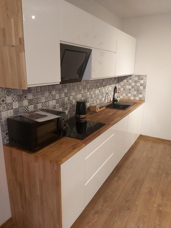 Kuchnia lub aneks kuchenny w obiekcie Dębowy Apartamenty/Pokoje