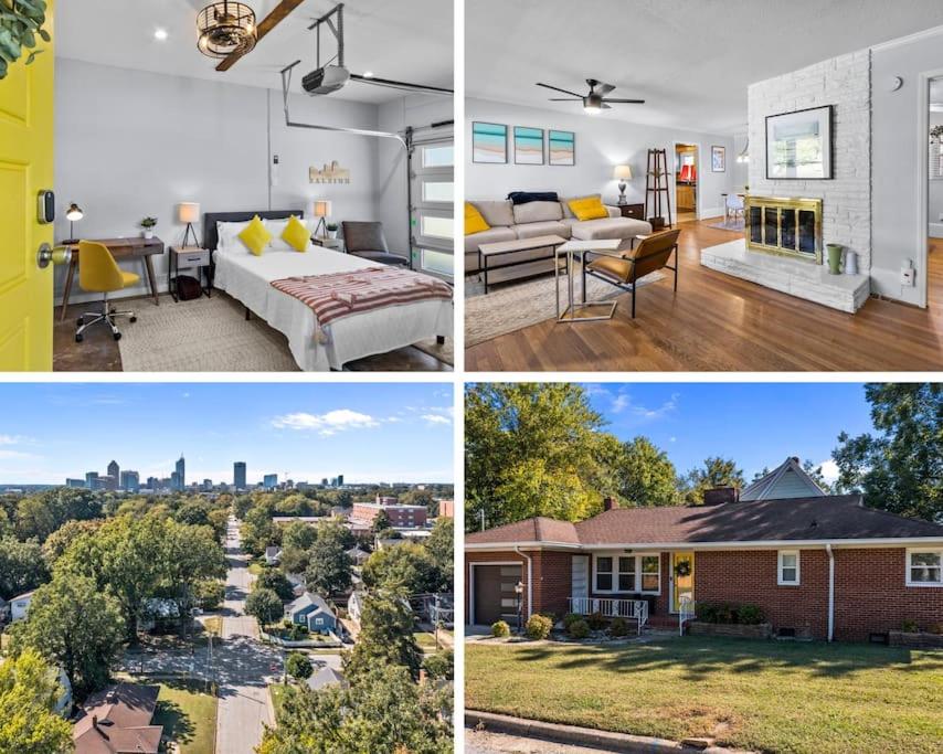a collage of four pictures of a house at Hargett Street Villa in Raleigh