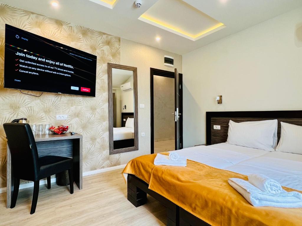 Postel nebo postele na pokoji v ubytování Side One Design Hotel Garni