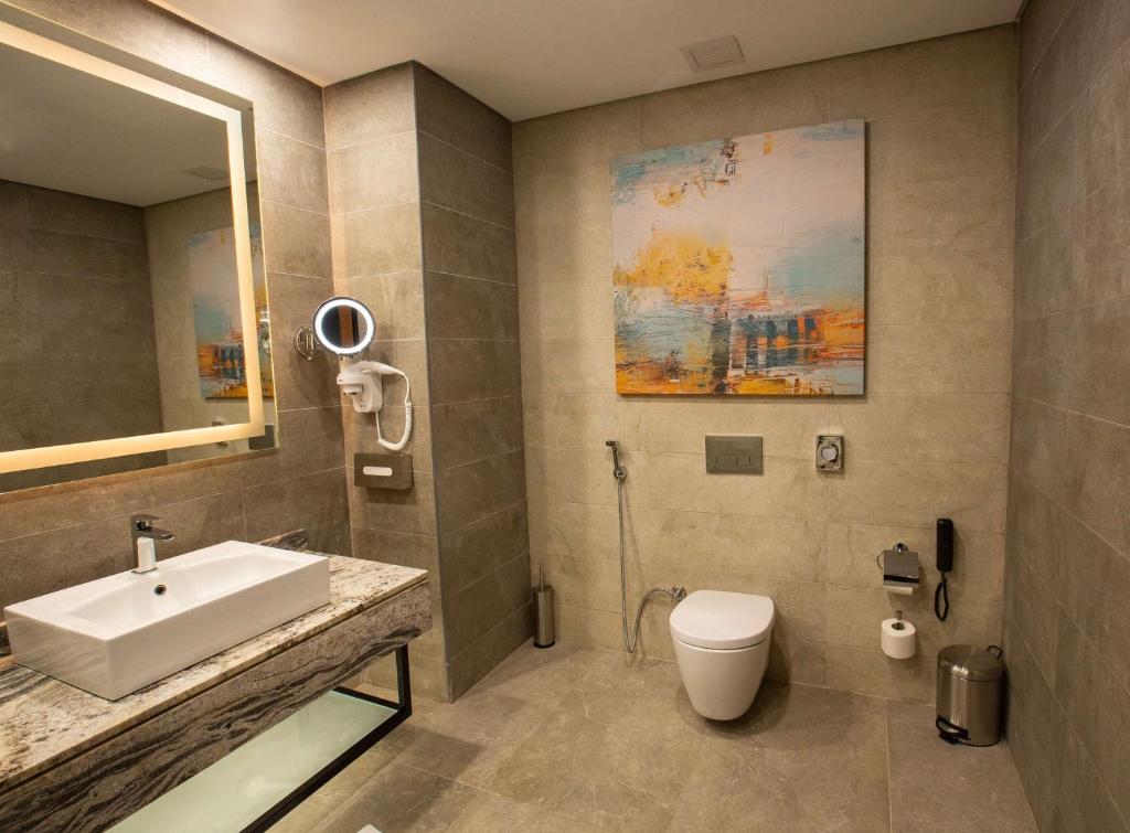 A bathroom at Radisson Blu Hotel & Convention Center, Alexandria