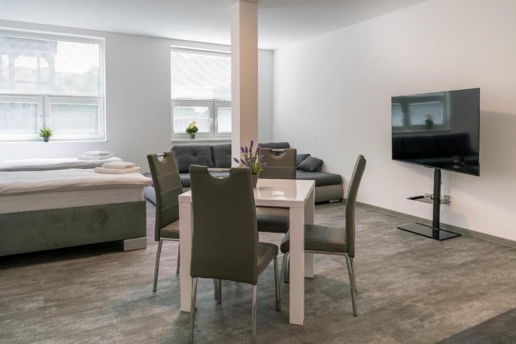 TV a/nebo společenská místnost v ubytování Apartmány Venuše