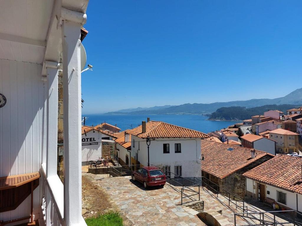 a view of a town from a building at Casona del Sol El Retorno I in Lastres