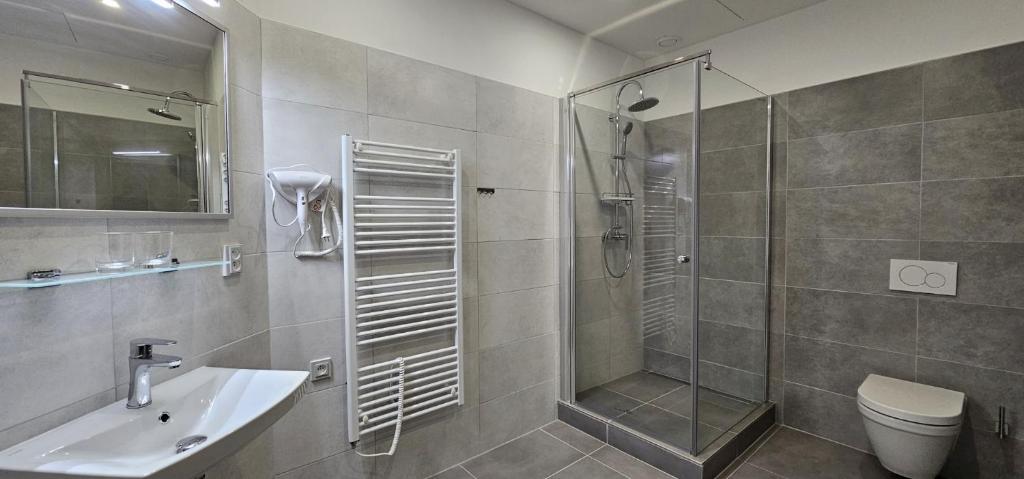 Koupelna v ubytování Apartmány Venuše