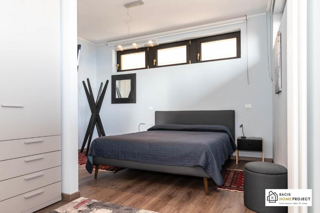 Katil atau katil-katil dalam bilik di Casa Valentino - Appartamento con vista