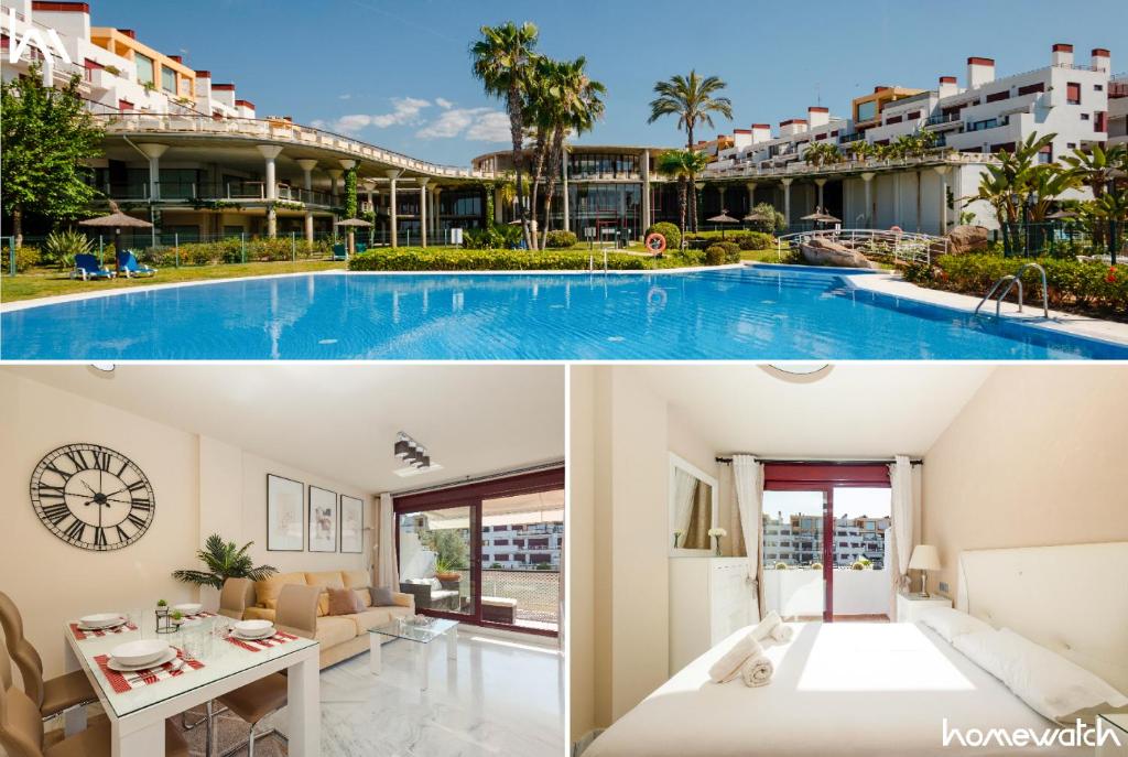 una villa con piscina e un resort di Apartment, with indoor pool, jacuzzi, sauna and gym, in Benahavis a Estepona