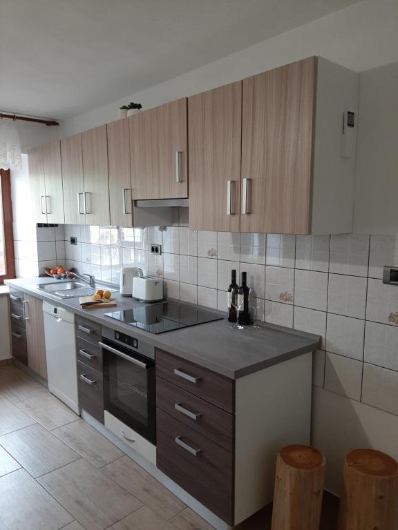 Kuchyň nebo kuchyňský kout v ubytování Holiday House Dori