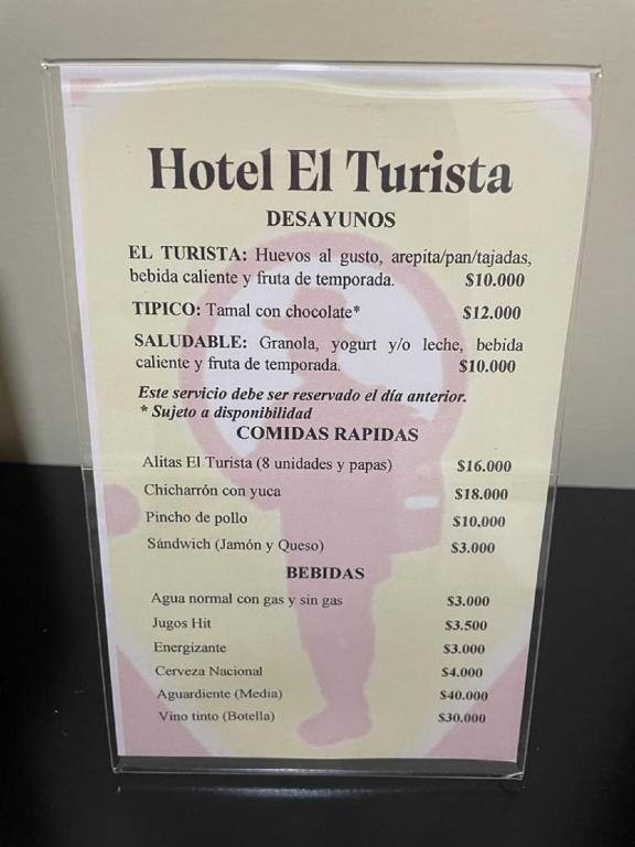 Certifikát, hodnocení, plakát nebo jiný dokument vystavený v ubytování Hotel el Turista