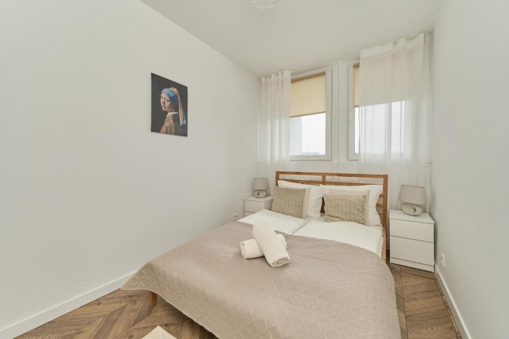 Katil atau katil-katil dalam bilik di Green City View Apartment Wroclavia Swobodna by Renters