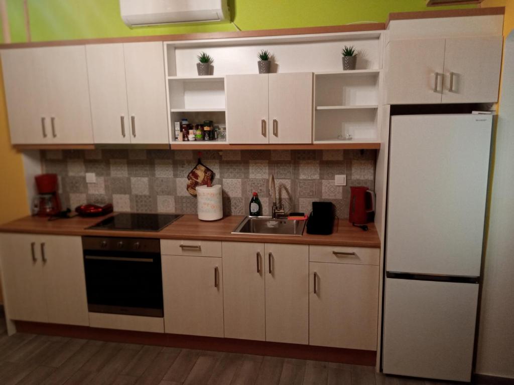 Kuchyň nebo kuchyňský kout v ubytování GS APARTMENT