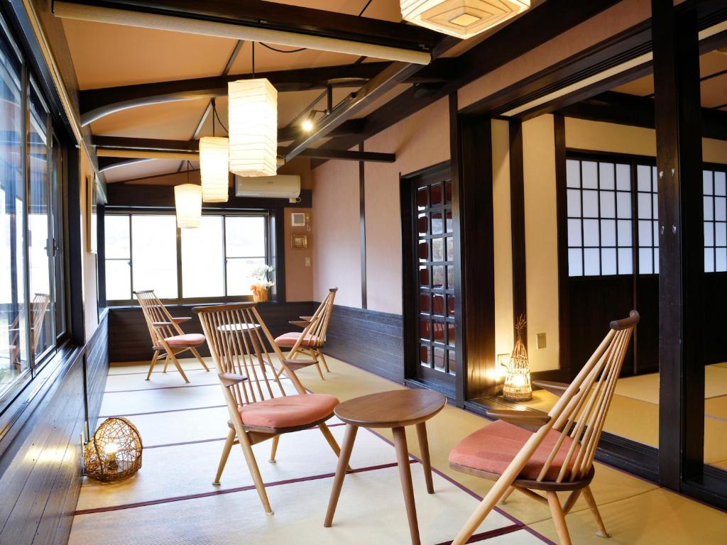 Posezení v ubytování Ryokan Okayama