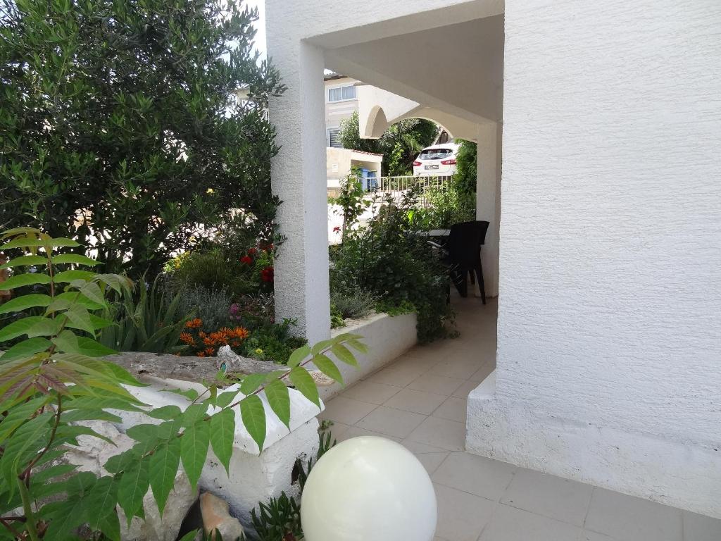Zahrada ubytování Modern island apartment with pool 80 meters from the sea A