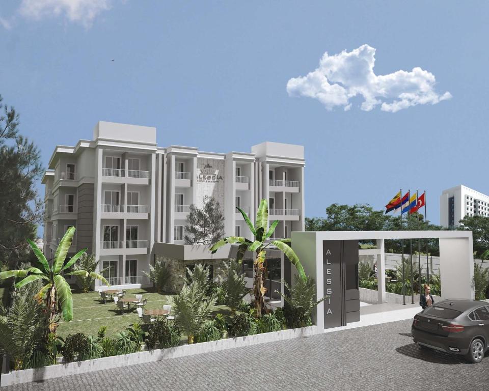 a rendering of a building with a car parked in front at ALESSIA HOTEL & SPA in Side