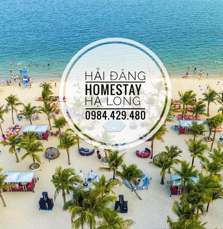 an aerial view of the beach at haw dancing hominy haw long at Hải Đăng Homestay - Hạ Long in Ha Long