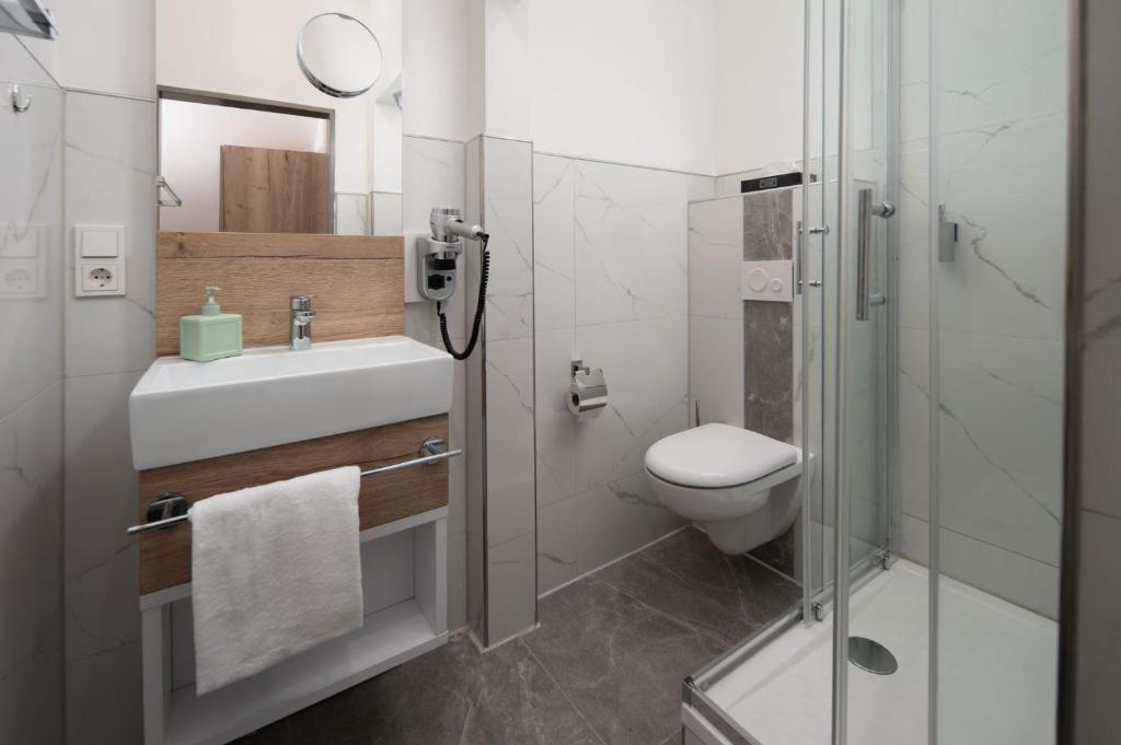 Koupelna v ubytování Nordseehotel Tausendschön
