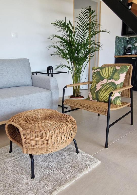 Posezení v ubytování Bambusz apartman