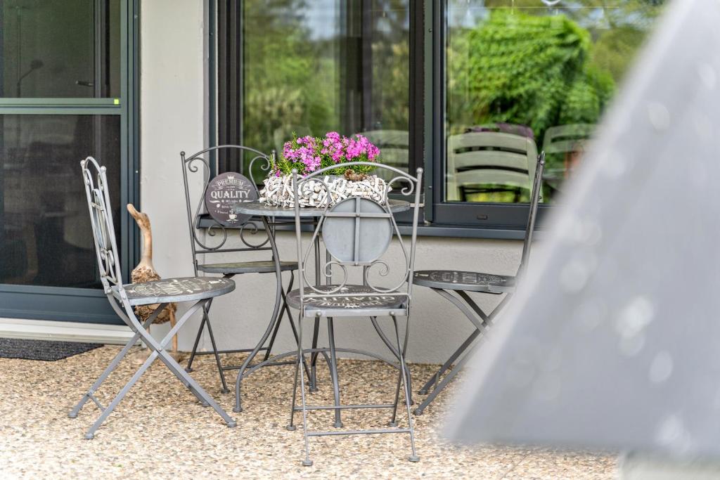 Patio nebo venkovní prostory v ubytování Ferienwohnung Eulennest