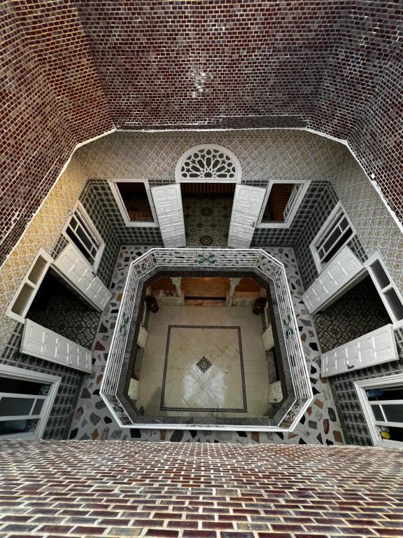 a view from the inside of a brick building at Riad Del Rey in Rabat