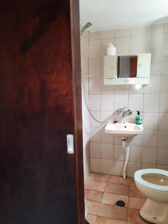 Koupelna v ubytování Bungalows anestis