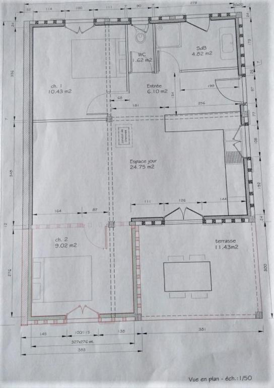 a drawing of a plan of a building at Pierron in Linxe