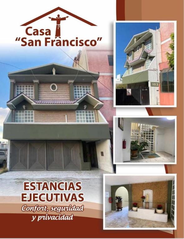 un collage de fotos de una iglesia y una casa en Estancias San Francisco, en Celaya