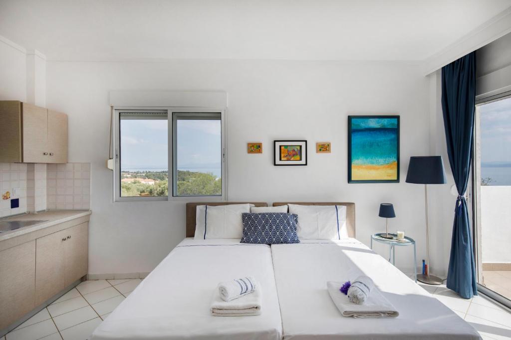 Postel nebo postele na pokoji v ubytování Kahlenberg apartments