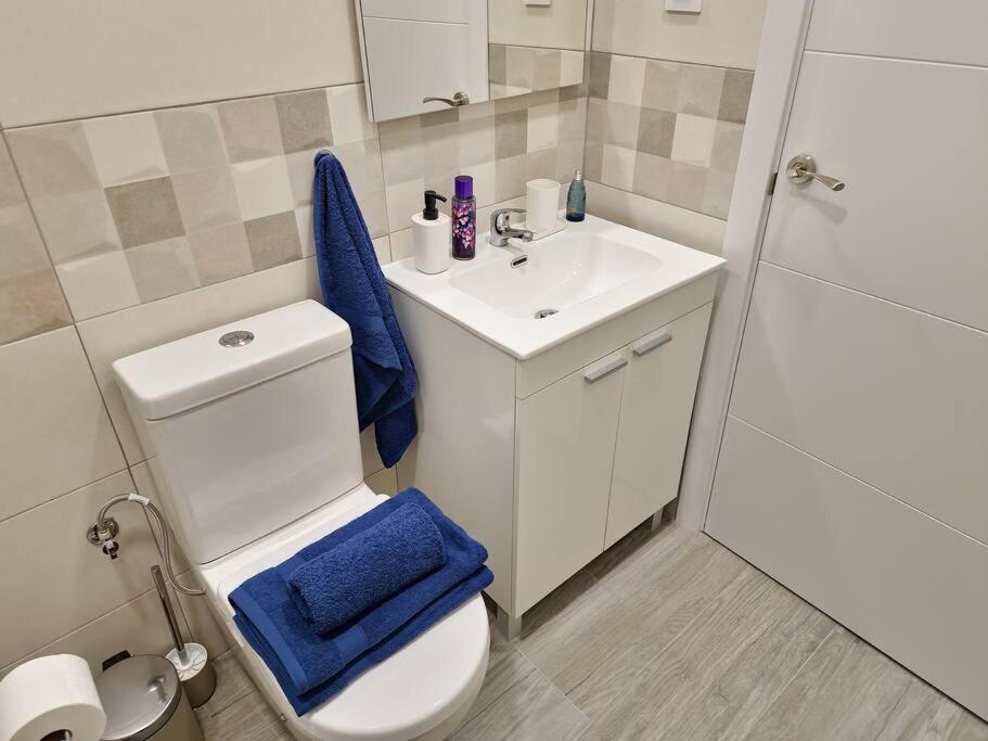 Koupelna v ubytování Apartamentos Bielsa 'Madrid Río'