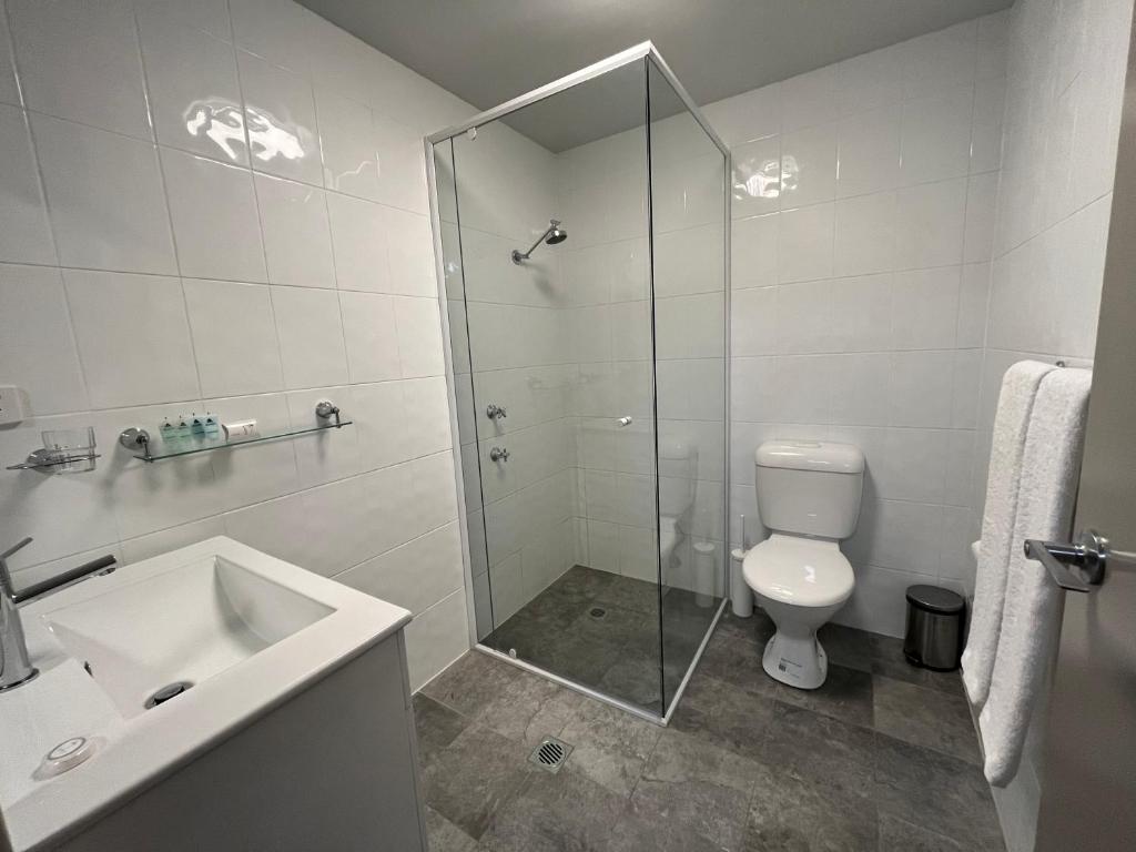 Koupelna v ubytování Swagman Chalet