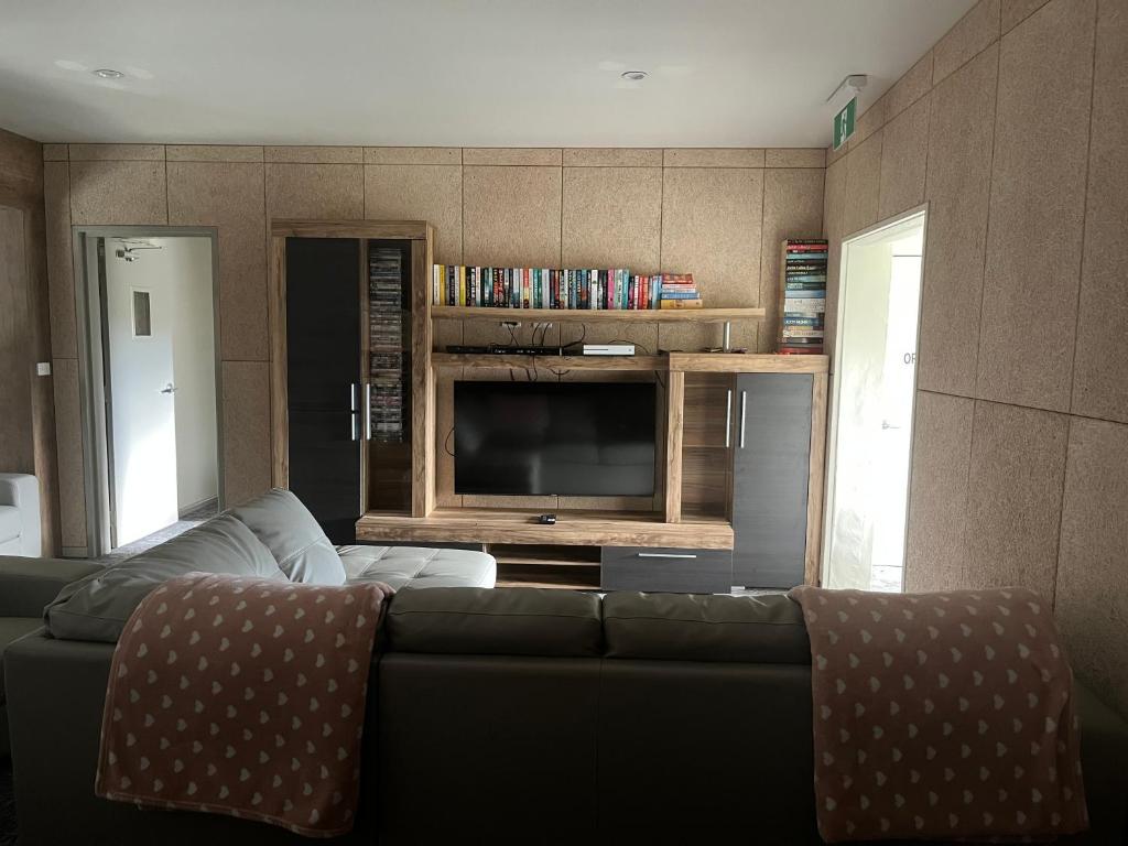 Posezení v ubytování Swagman Chalet
