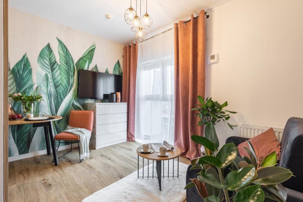 Posezení v ubytování Apartamenty Jaworska 4 Wrocław