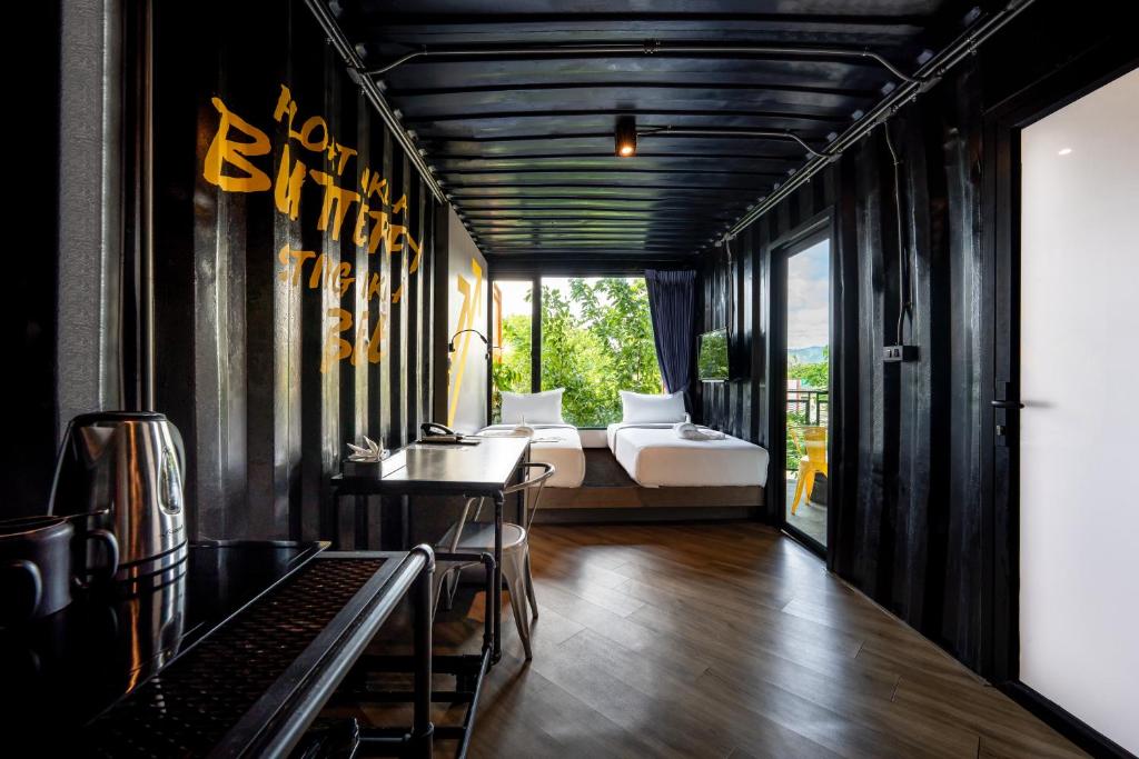 Postel nebo postele na pokoji v ubytování Hivetel