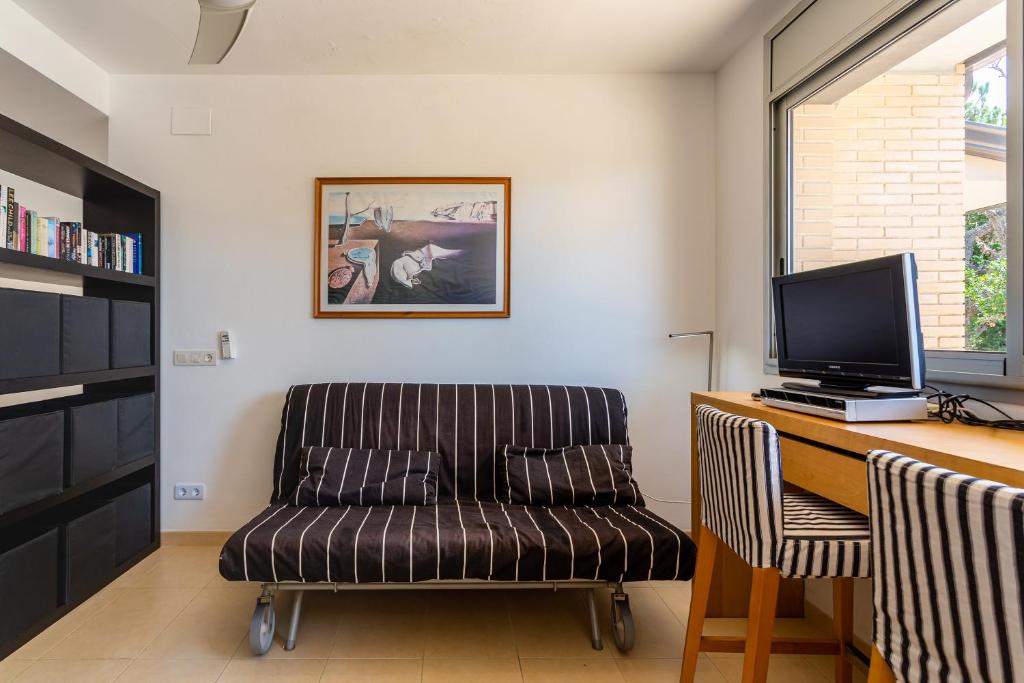 TV a/nebo společenská místnost v ubytování Exclusive Villa with pool seaview
