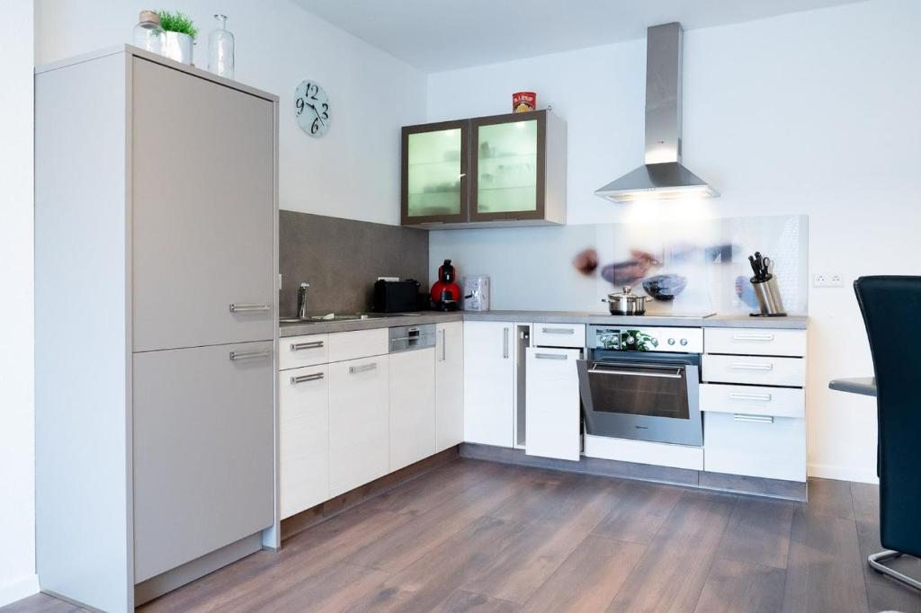 Kuchyň nebo kuchyňský kout v ubytování Ferienwohnung Epting