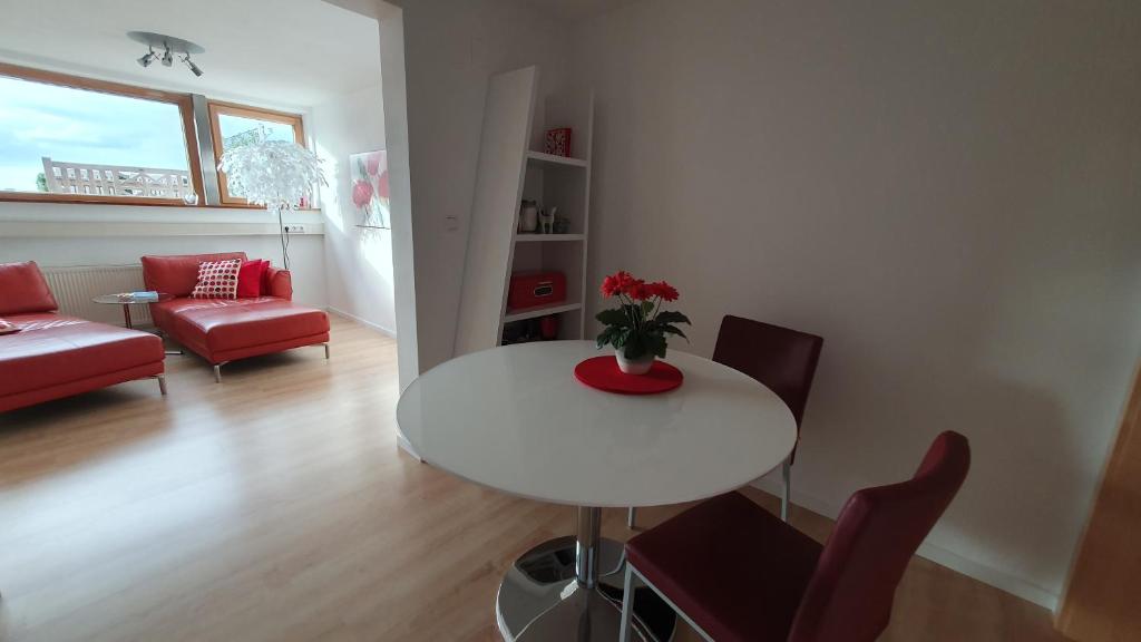 Posezení v ubytování F E R I E N W O H N U N G "Am Halbenstein" mit Garten
