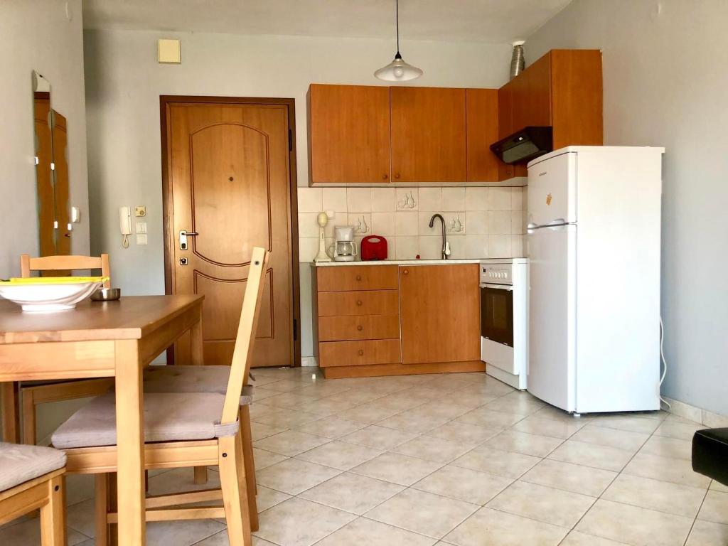 Kuchyň nebo kuchyňský kout v ubytování MIna Apartments 2 Nea Kallikrateia