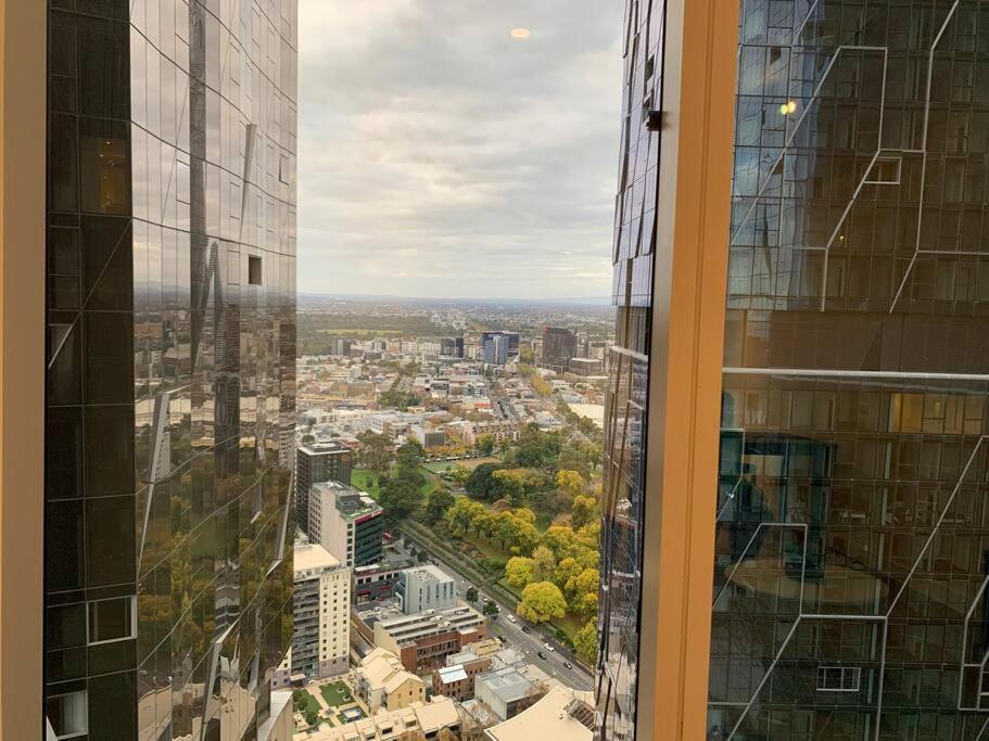 a view of a city from a skyscraper at Spencer St 1bd Lvl 47 Melbourne CBD in Melbourne
