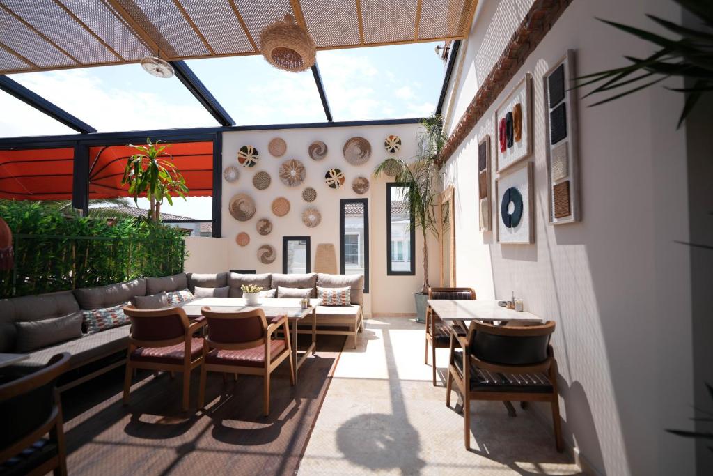 A seating area at Lal Azure Alaçatı