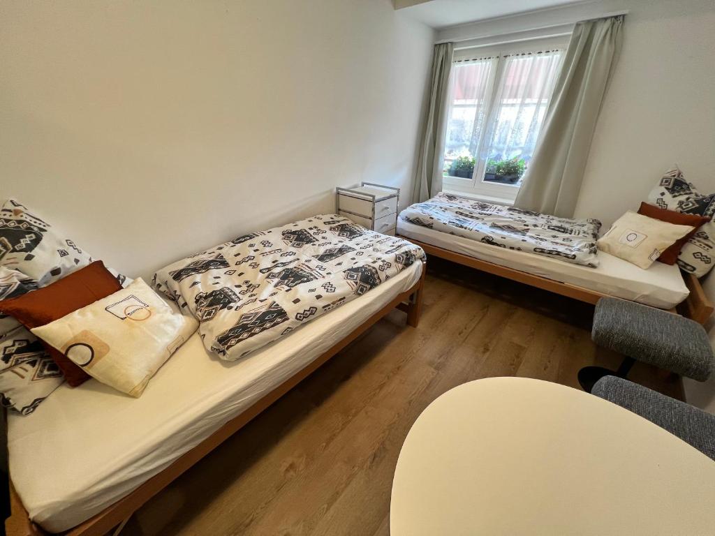 Postel nebo postele na pokoji v ubytování Idyllischer Bauernhof mit Charme