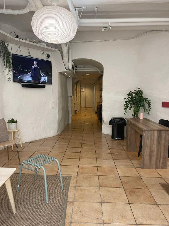 TV a/nebo společenská místnost v ubytování Nomad Cave