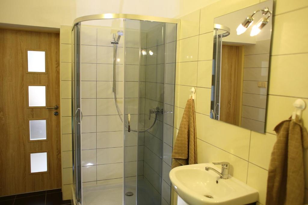 Koupelna v ubytování Ubytování v soukromí U Volného