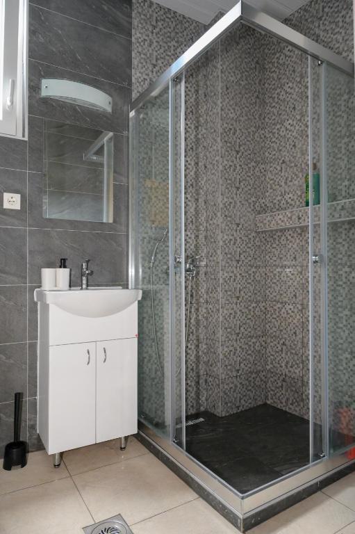 Koupelna v ubytování Skopje Hostel