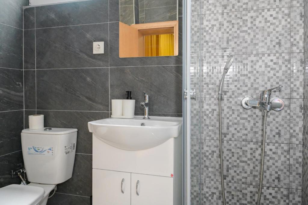 Koupelna v ubytování Skopje Hostel