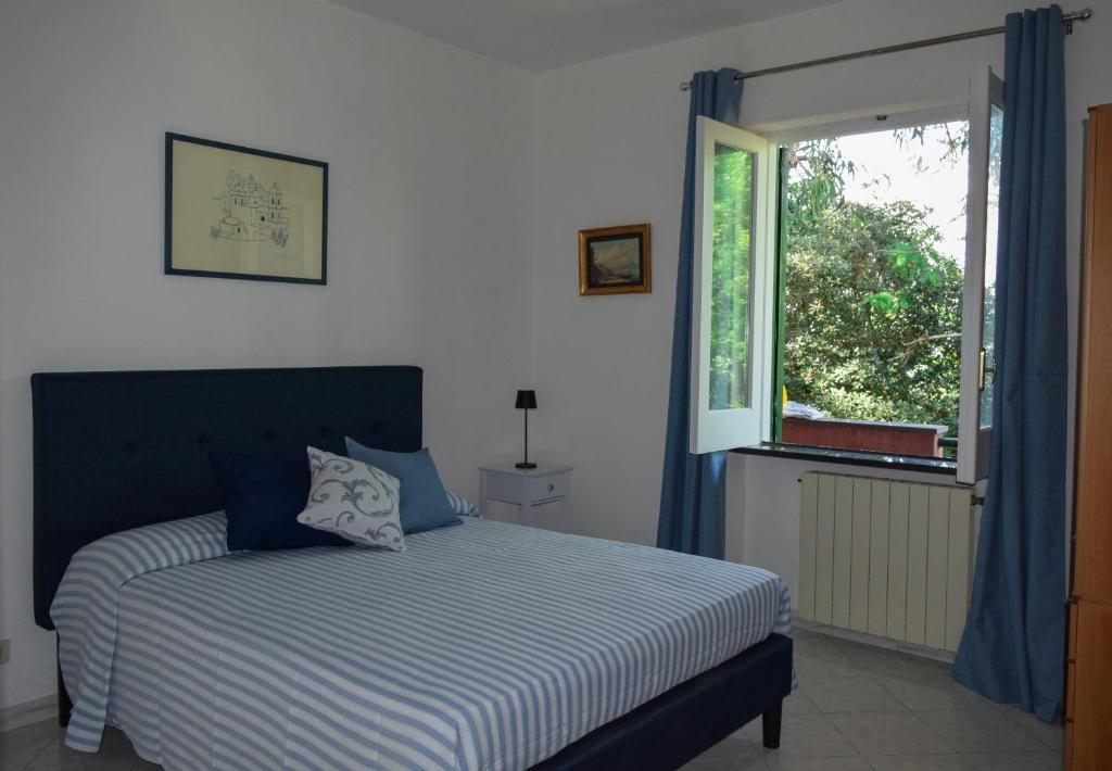 a bedroom with a bed and a window at IL GIARDINO SELVATICO DI SUCCELLARIO - APARTMENTS in Ischia