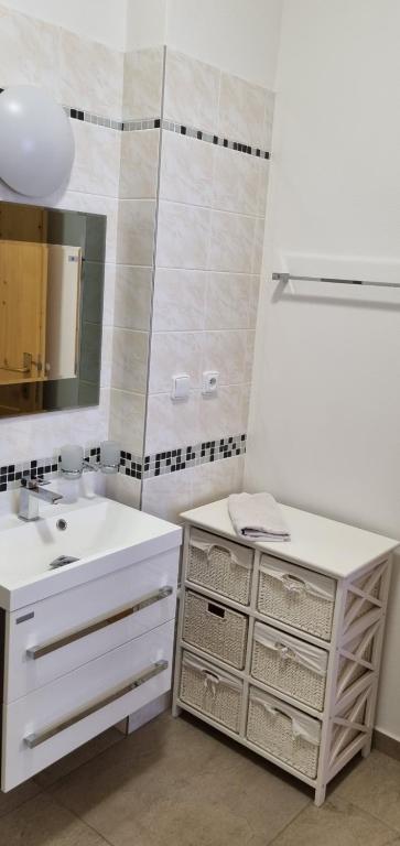 Koupelna v ubytování Apartmán na statku 7